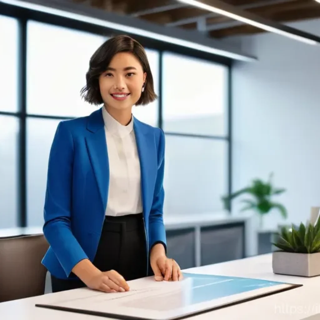 제품디자인 자격증 대비 온라인 강의 - **Prompt 1: The Distinguished Product Designer**
    "A confident female product designer in her lat...