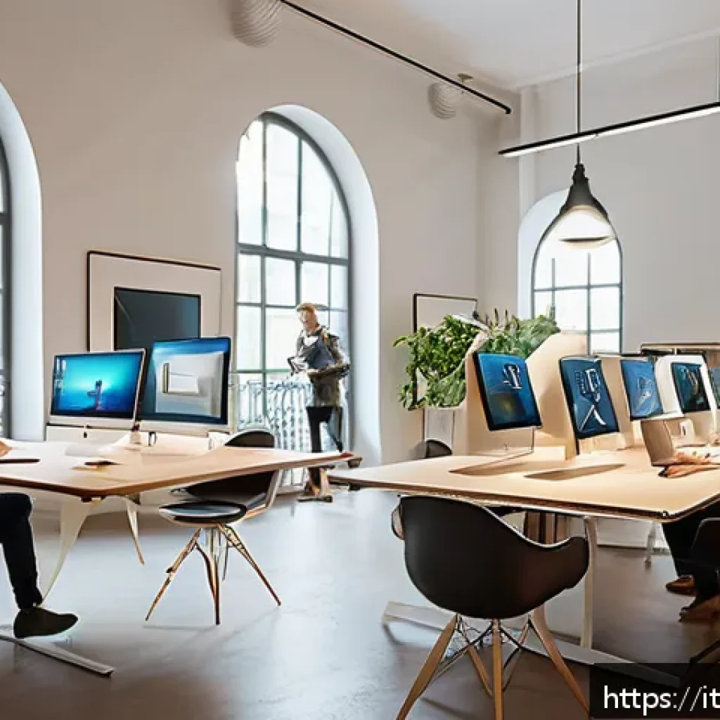 제품디자인 자격증 취득 후 취업 사례 - A modern Italian design studio interior bustling with young certified product designers collaboratin...