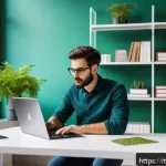 Home 20 제품디자인 자격증과 관련된 인턴십 - A modern professional workspace featuring a young Italian product designer in smart casual attire wo...